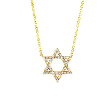 שרשרת מגן דוד יהלומים טבעיים